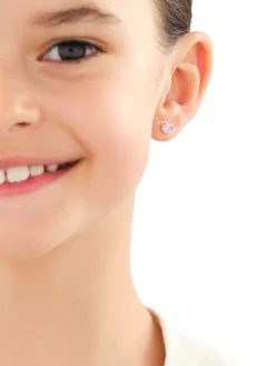 Srebrne kolczyki i zawieszka z emalią - komplet - serca, łapki