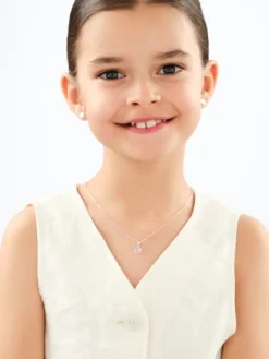 Srebrne kolczyki i zawieszka z emalią - komplet - łapki