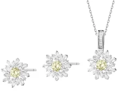 Srebrne kolczyki i zawieszka z cyrkoniami - komplet
