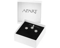 Srebrne kolczyki i zawieszka z cyrkoniami - komplet