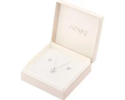 Srebrne kolczyki i zawieszka z cyrkoniami, łańcuszek - komplet - motyle