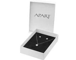 Srebrne kolczyki i zawieszka z perłami i cyrkoniami, łańcuszek - komplet