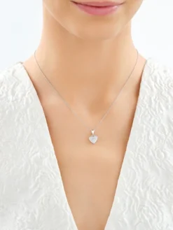 Srebrne kolczyki i zawieszka z cyrkoniami - komplet - serca