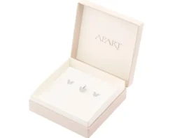 Srebrne kolczyki i zawieszka z cyrkoniami - komplet - motyle