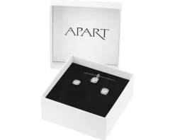 Srebrne kolczyki i zawieszka z cyrkoniami - komplet