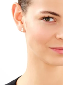 Srebrne kolczyki i zawieszka z perłami - komplet