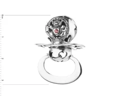 Srebrny smoczek z kryształem - dziewczynka