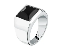 Sygnet ze stali szlachetnej z cyrkonią - Karl Lagerfeld