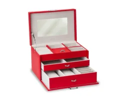 Szkatułka na biżuterię w kolorze czerwonym