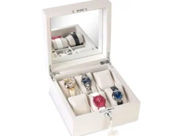 Szkatułka na zegarki w kolorze beżowym