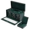 Wolf British Racing Triple Watch Winder with storage Green