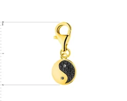 Zawieszka charms z żółtego złota z diamentami - yin yang - 0,008 ct - próba 375