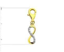 Zawieszka charms z żółtego złota z diamentem - nieskończoność - 0,004 ct - próba 585