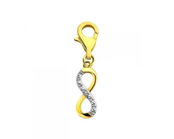 Zawieszka charms z żółtego złota z diamentem - nieskończoność - 0,004 ct - próba 375
