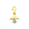 Zawieszka charms z żółtego złota z diamentami - aniołek - 0,01 ct - próba 375