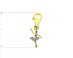 Zawieszka charms z żółtego złota z diamentami - baletnica - 0,01 ct - próba 375