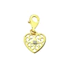 Zawieszka charms z żółtego złota z brylantem - serce - 0,008 ct - próba 585