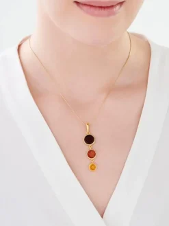 Zawieszka srebrna - bursztyn