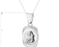Zawieszka srebrna - medalik Matka Boska Częstochowska
