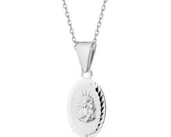 Zawieszka srebrna - medalik Matka Boska Częstochowska