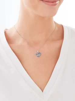 Zawieszka srebrna - serca, mama