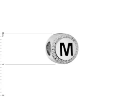 Zawieszka srebrna beads - litera M