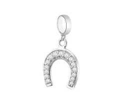 Zawieszka srebrna beads - podkowa