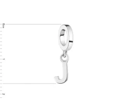 Zawieszka srebrna beads - litera J