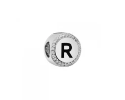Zawieszka srebrna beads - litera R