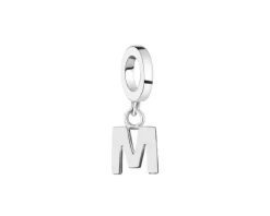 Zawieszka srebrna beads - litera M