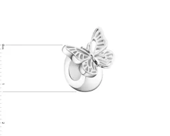 Zawieszka srebrna beads - stoper - motyl