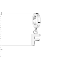 Zawieszka srebrna beads - litera F