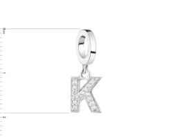 Zawieszka srebrna beads - litera K