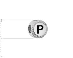 Zawieszka srebrna beads - litera P