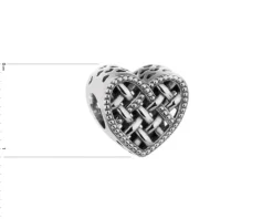Zawieszka srebrna beads - serce