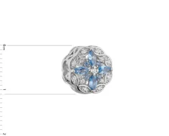 Zawieszka srebrna beads - kwiat