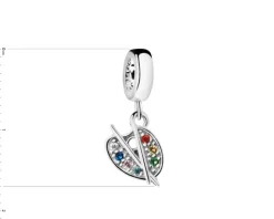 Zawieszka srebrna beads dla dziecka z cyrkoniami - paleta malarska