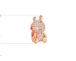 Zawieszka srebrna beads z cyrkoniami - królik