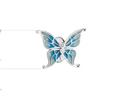 Zawieszka srebrna beads z cyrkoniami i emalią - stoper - motyl