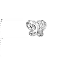 Zawieszka srebrna beads z cyrkoniami - motyl