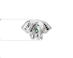 Zawieszka srebrna beads z cyrkoniami - słoń