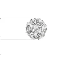 Zawieszka srebrna beads z cyrkoniami  - serca