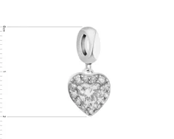 Zawieszka srebrna beads z cyrkoniami - serce