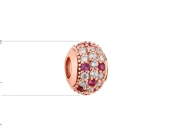 Zawieszka srebrna beads z cyrkoniami i korundem syntetycznym