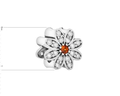 Zawieszka srebrna beads z cyrkoniami - kwiat