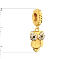 Zawieszka srebrna beads z cyrkoniami - sowa