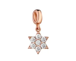 Zawieszka srebrna beads z cyrkoniami - gwiazda