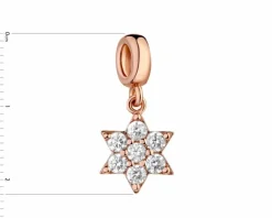 Zawieszka srebrna beads z cyrkoniami - gwiazda