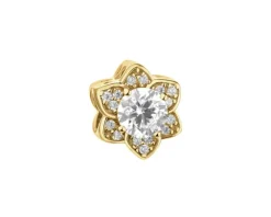 Zawieszka srebrna beads z cyrkoniami - kwiat