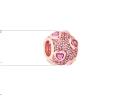 Zawieszka srebrna beads z cyrkoniami - serca